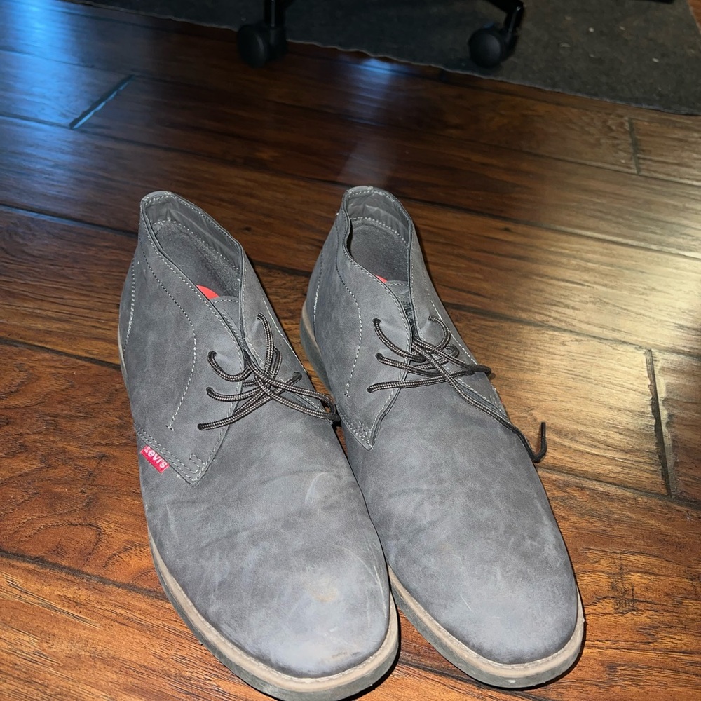 Men's Gray Leather Shoes
